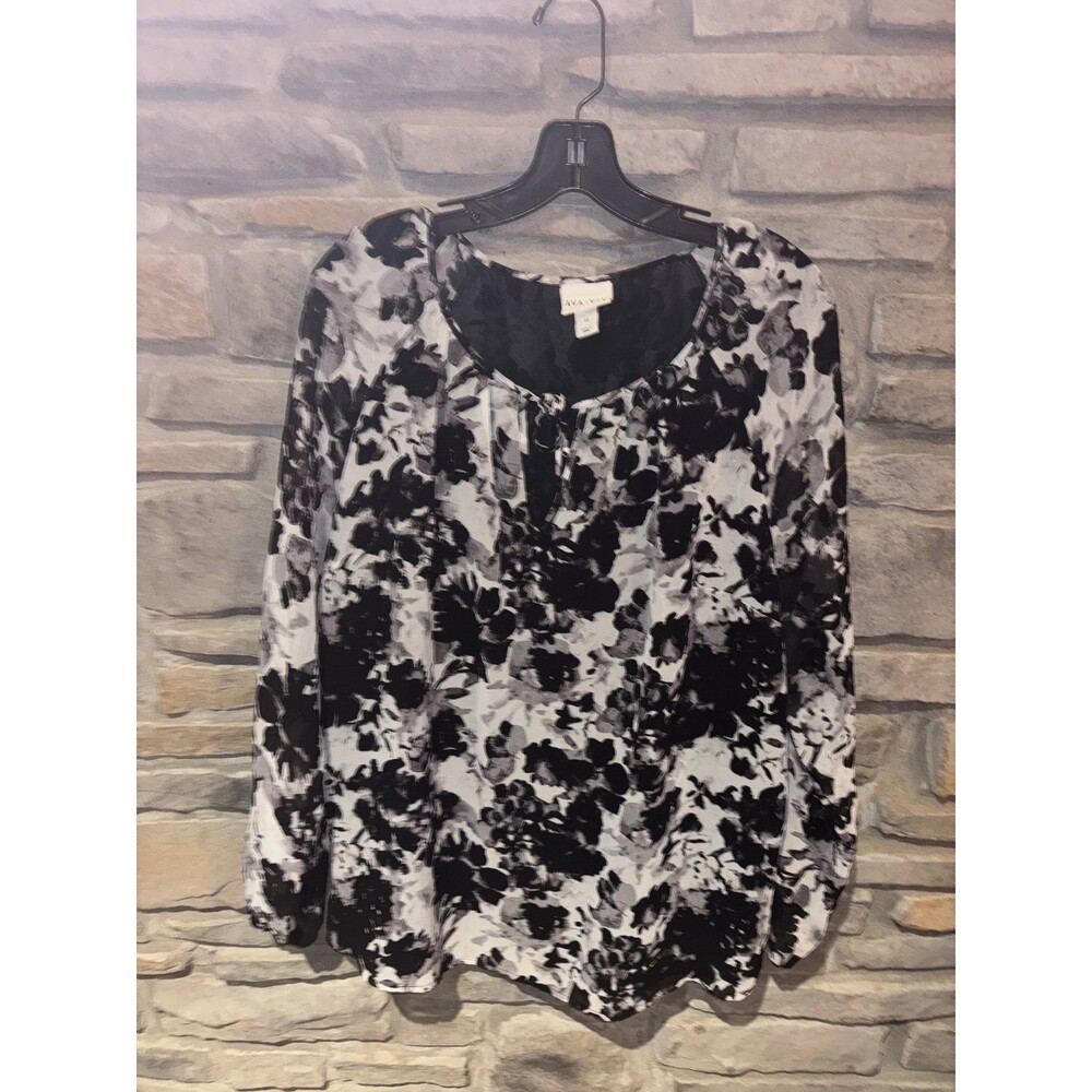 Ava & Liv Floral Blouse Top 1X